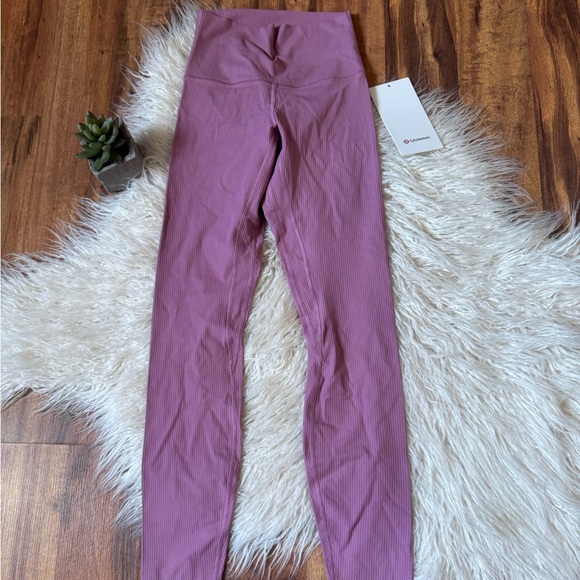 Lululemon Align Ribbed High Rise Pant 28” Pink NWT - Picture 4 of 7